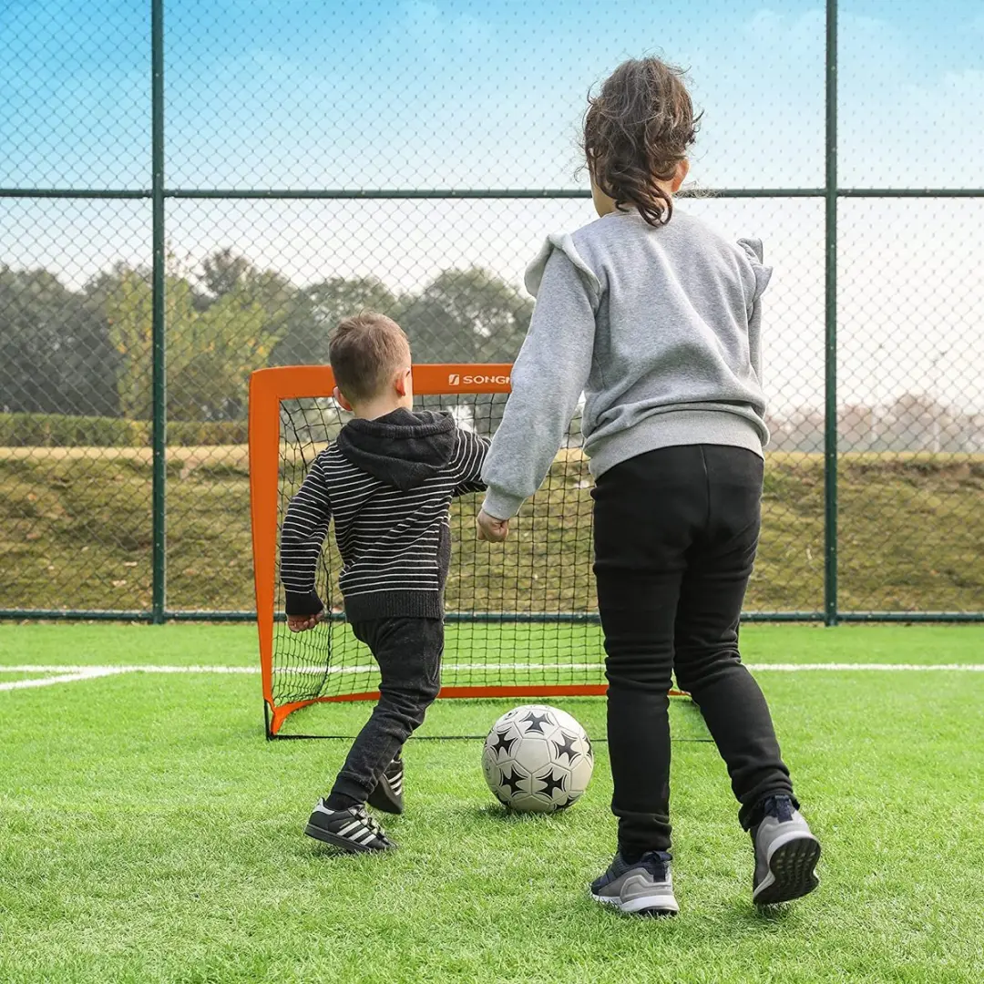 Songmics Voetbaldoelen Set 2 Stuks - Oranje/Zwart