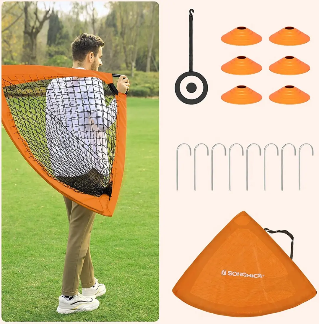 Songmics Voetbaldoelen Set 2 Stuks - Oranje/Zwart