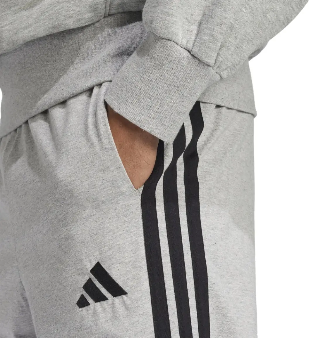 adidas Essentials 3-Stripes Joggingbroek M - Grijs/Zwart