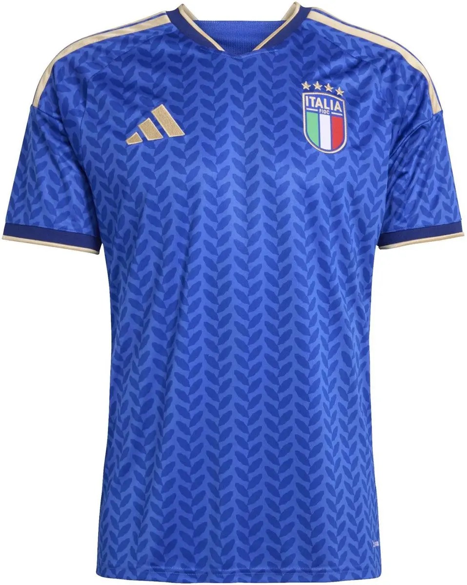 adidas Italië Thuis Shirt Heren L - JL6937 - Blauw/Goud