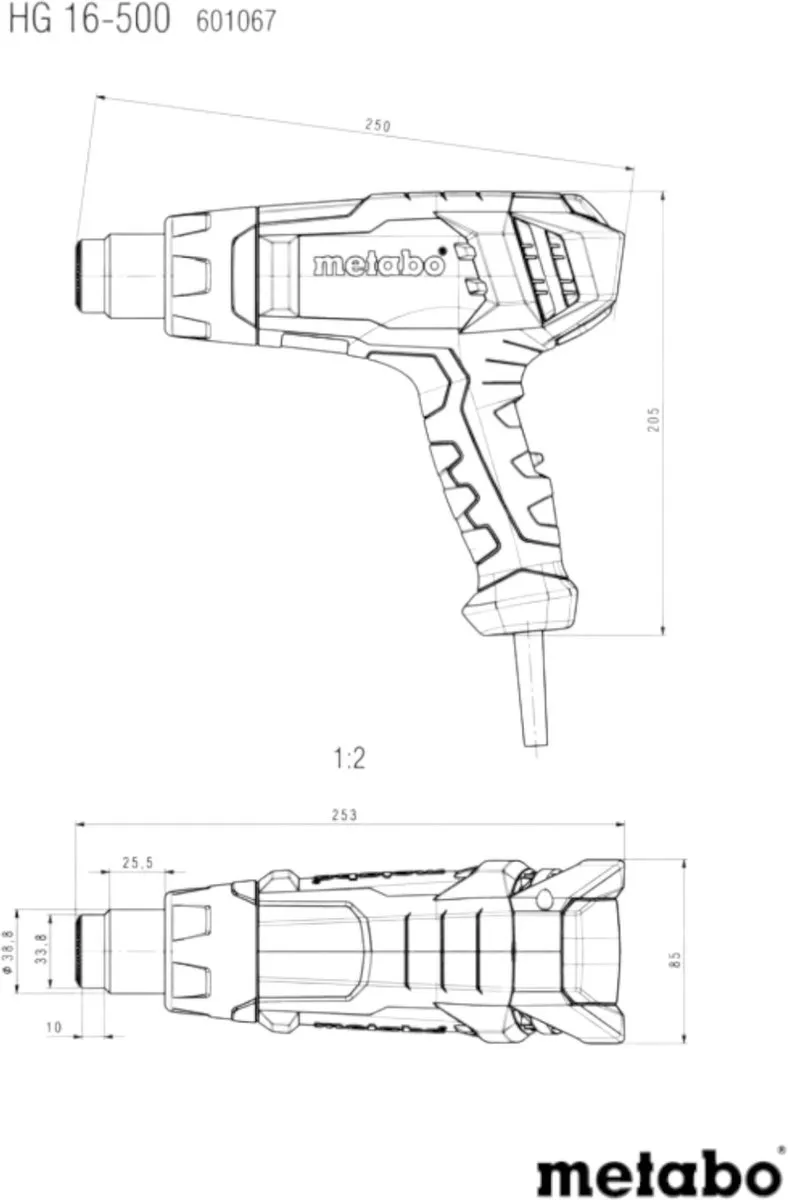 Metabo HG 16-500 Heteluchtpistool 1600W - MetaBox