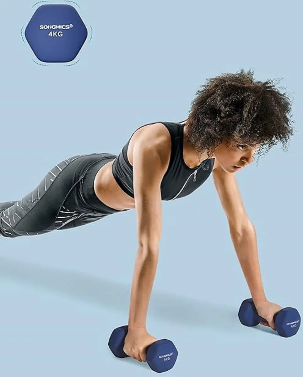 Songmics Dumbbellset 2x4kg - Blauw - afbeelding 2 van 6