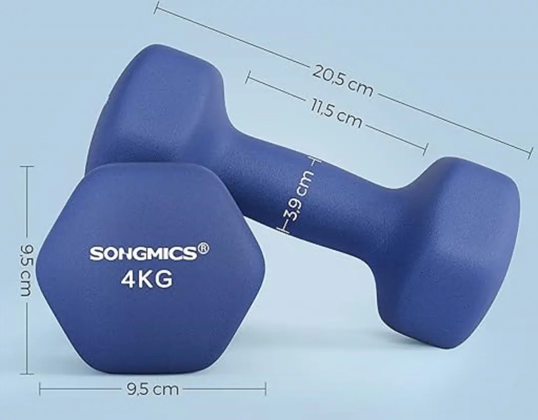 Songmics Dumbbellset 2x4kg - Blauw - afbeelding 4 van 6