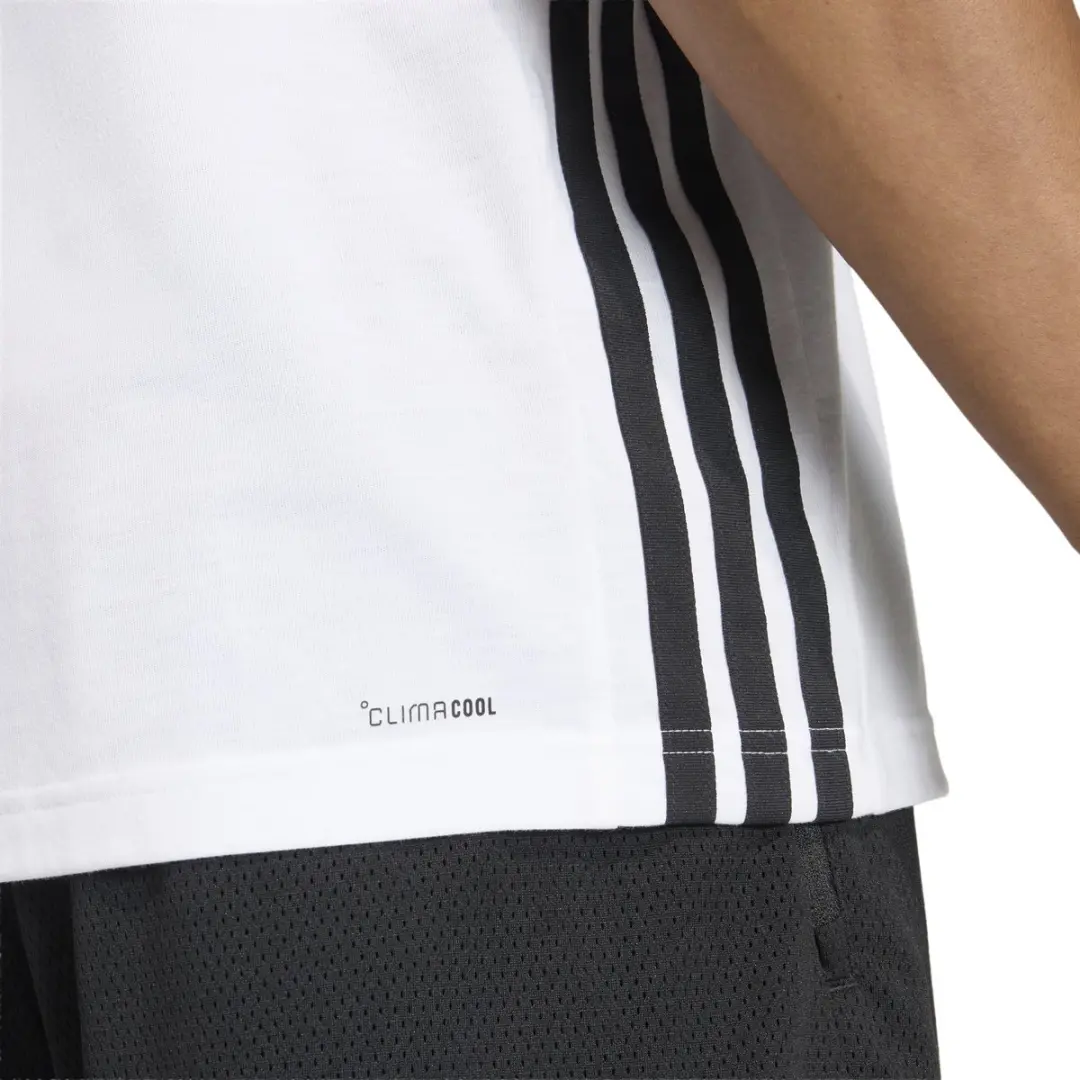 adidas Essentials Feelready 3 Stripes Jersey - XL - Wit/Zwart