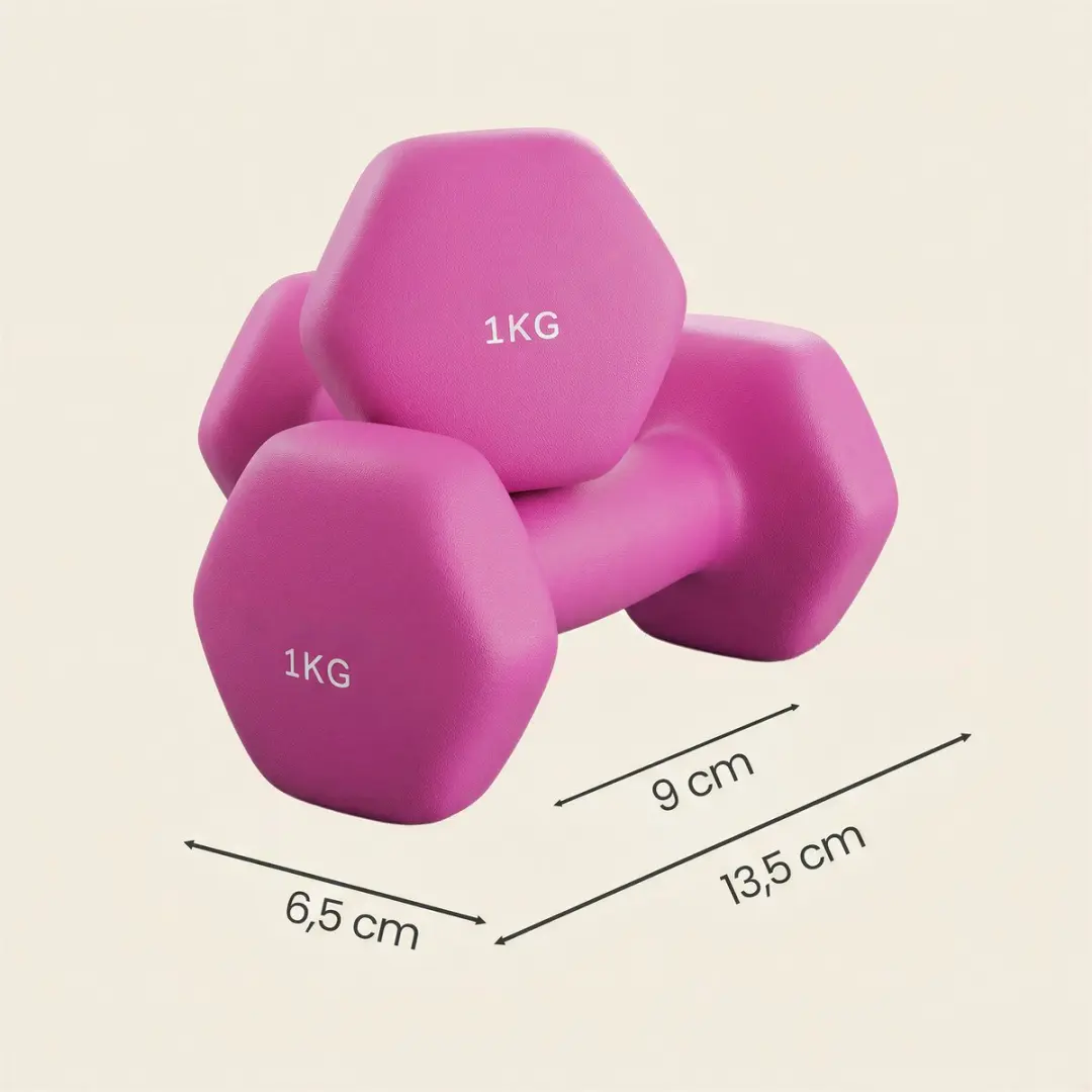 Songmics SYL902P01 Hexagon Dumbbellset 1 kg - Roze