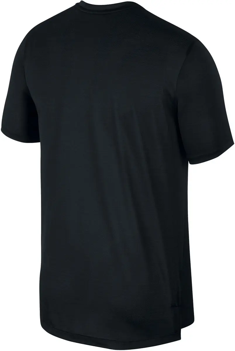 Nike Dry Miler Top SS Sporttop Heren - Zwart/Reflecterend Zilver - S