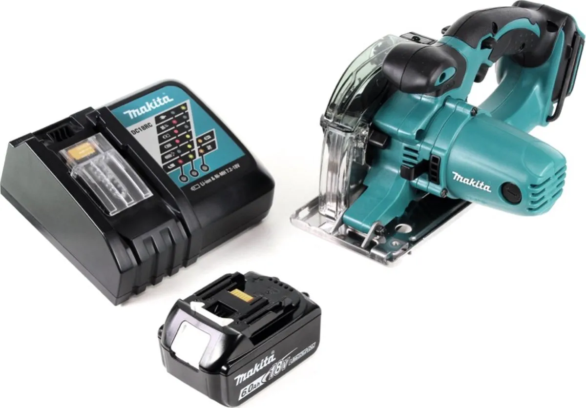 Makita DCS552RG1 18V Accu Handcirkelzaag 136mm - met 6,0Ah accu, lader, zaagblad & bril - afbeelding 3 van 5