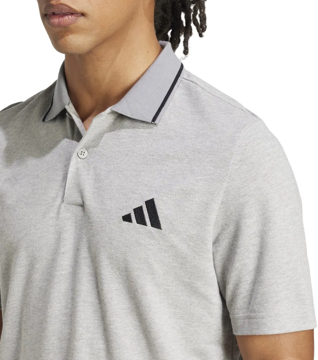 Adidas Essentials Small Logo Polo - Grijs/Zwart L