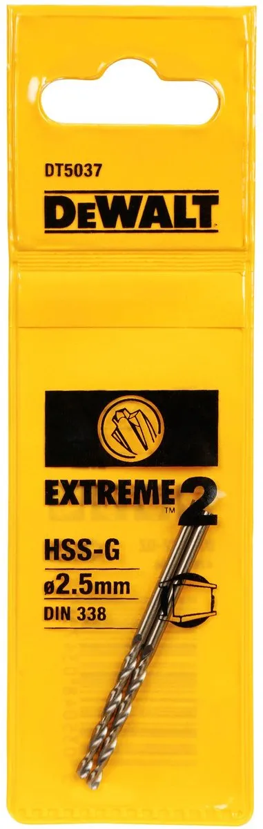 DeWalt DT5037 HSS-G Metaalboor 2.5mm - 2 Stuks
