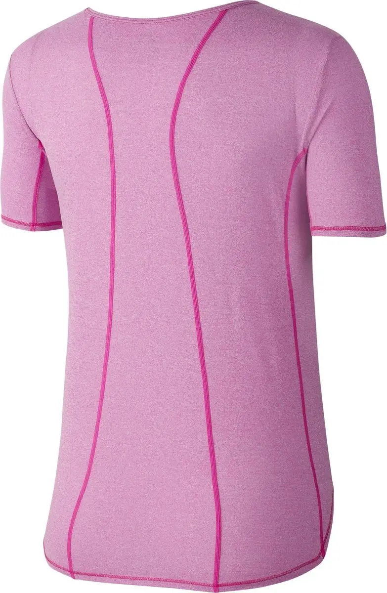 Nike NK 10K Top SS Sportshirt Dames - L - Fire Pink/Reflecterend Zilver
