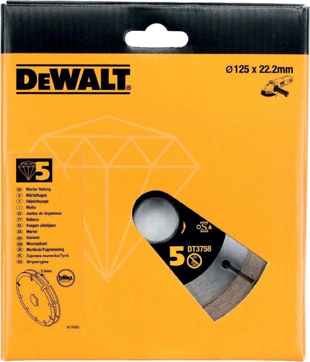 DeWalt DT3758 Diamantvoegenfrees 125mm