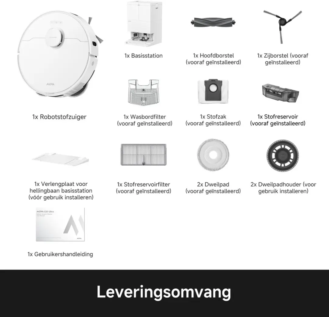 Mova E50 Ultra Robotstofzuiger RLE15SE - 30.000 Pa - Wit - afbeelding 6 van 6