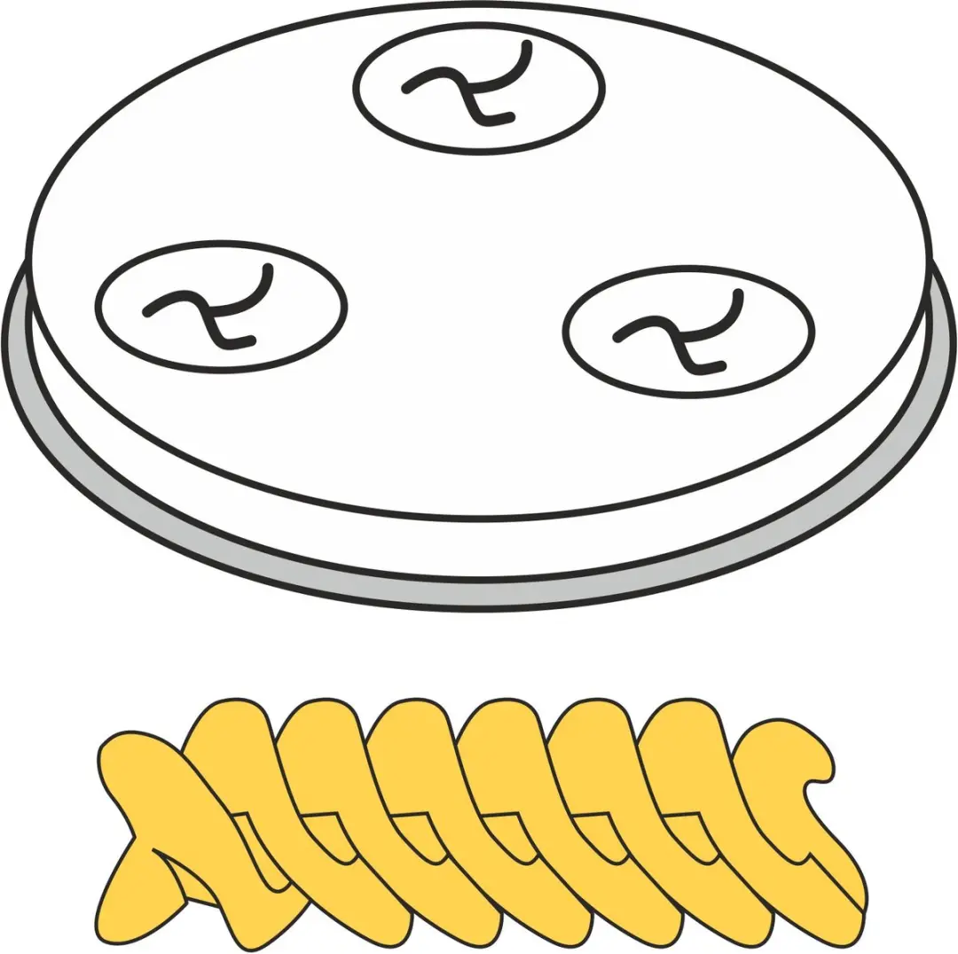 Hendi MPF2.5/4 Pastamachine Opzetstuk Fusilli 5 Gaten