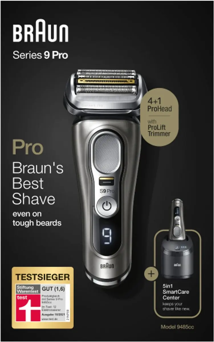 Braun Series 9 Pro 9485cc Scheerapparaat - 9 Mesjes - Zwart/Zilver