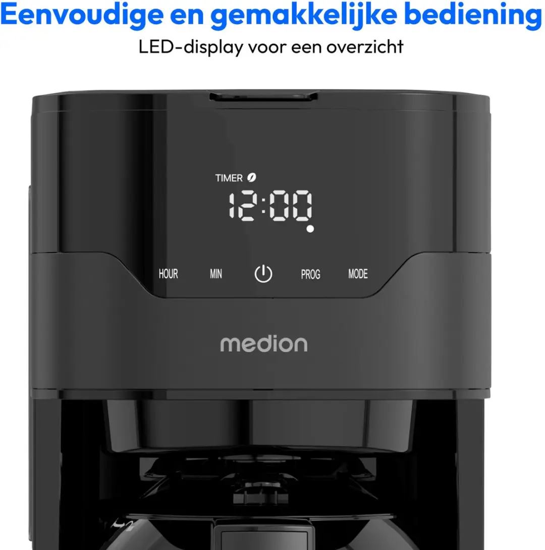 Medion MD18458 Koffiezetapparaat 8 Kopjes - 1,1L - 900W - Zwart