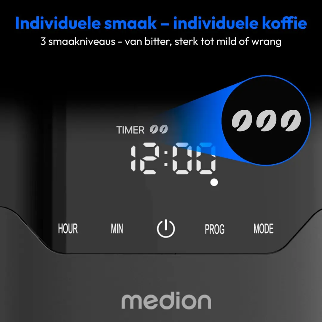 Medion MD18458 Koffiezetapparaat 8 Kopjes - 1,1L - 900W - Zwart