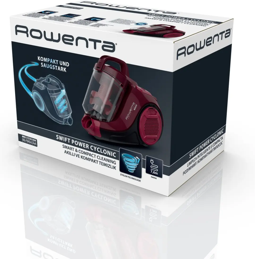 Rowenta Swift Power Cyclonic RO2933 Stofzuiger - 750W - Bordeauxrood