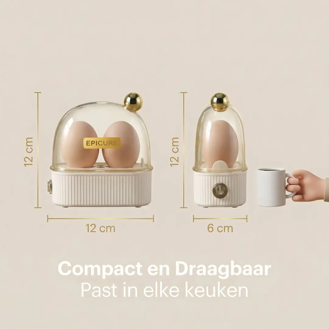 ECTEATOY Eierkoker 2 Eieren - Wit - afbeelding 6 van 6