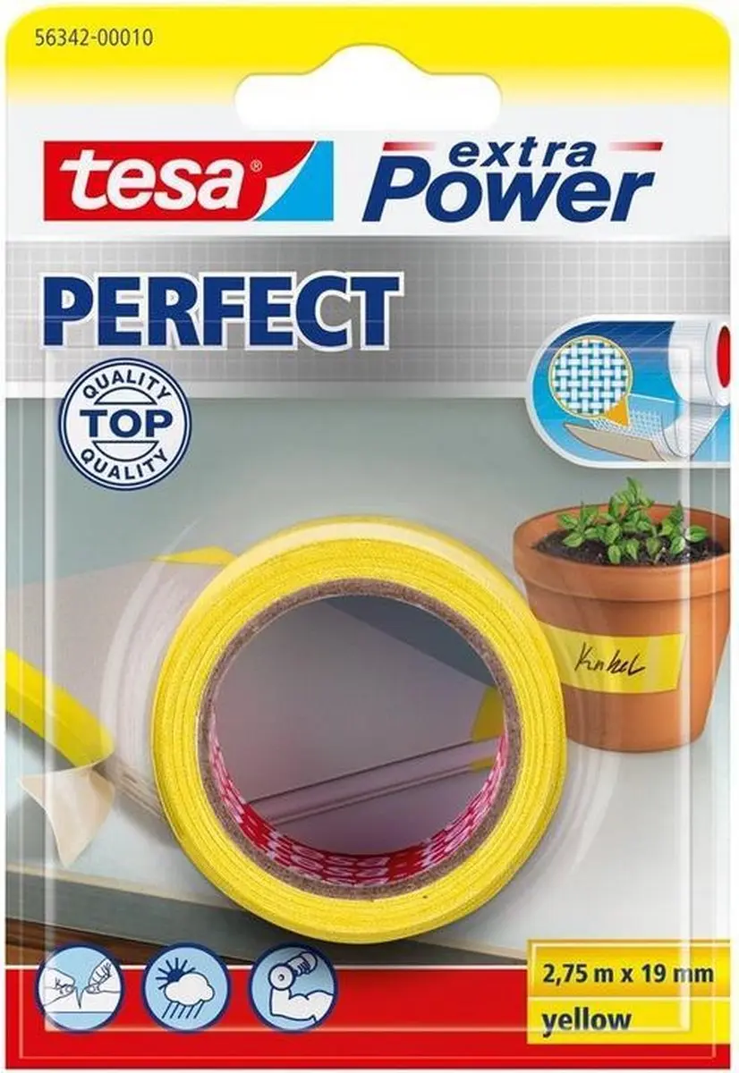 Tesa Extra Power Textieltape Geel