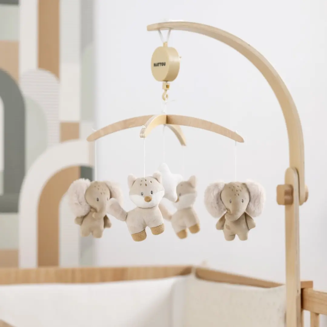 Nattou Ernest & Oli Houten Muziekmobiel 50cm - Beige