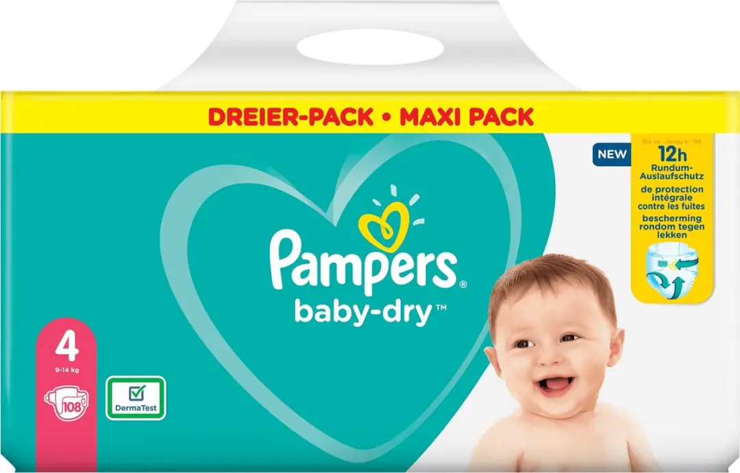 Pampers Baby Dry Maat 4 - 108 Luiers