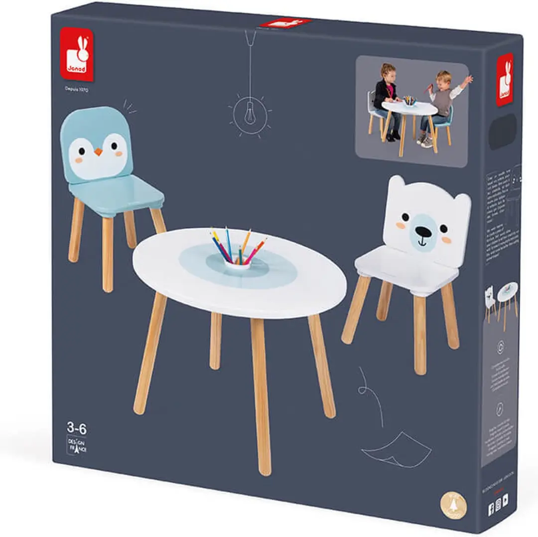 Janod Tafel met Stoeltjes Pooldieren - Polar