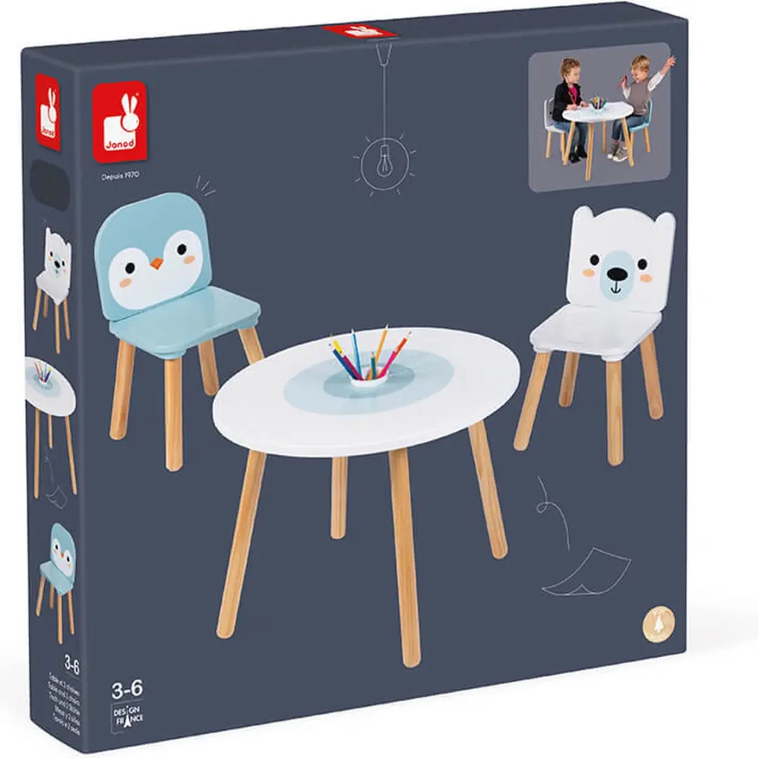Janod Tafel met Stoeltjes Pooldieren - Polar