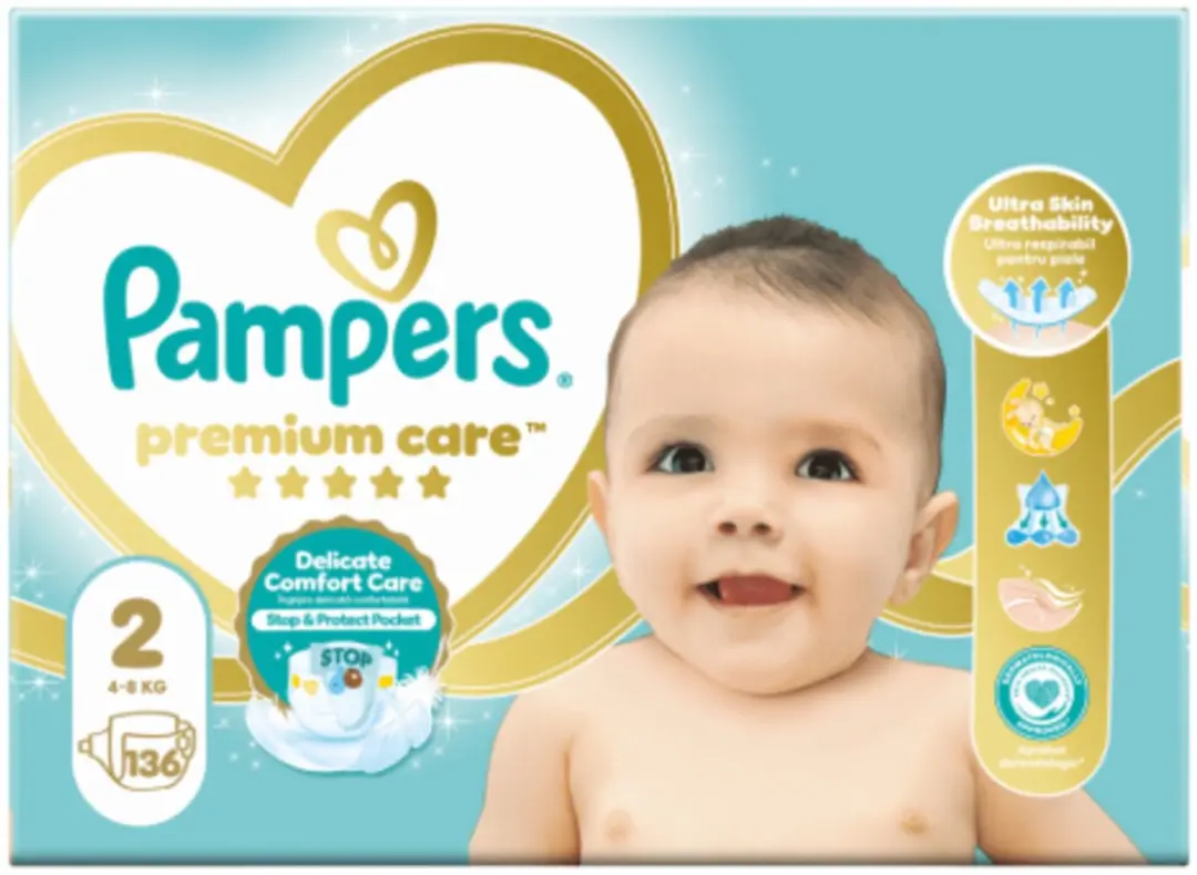 Pampers Premium Care Luiers Maat 2 136 Stuks