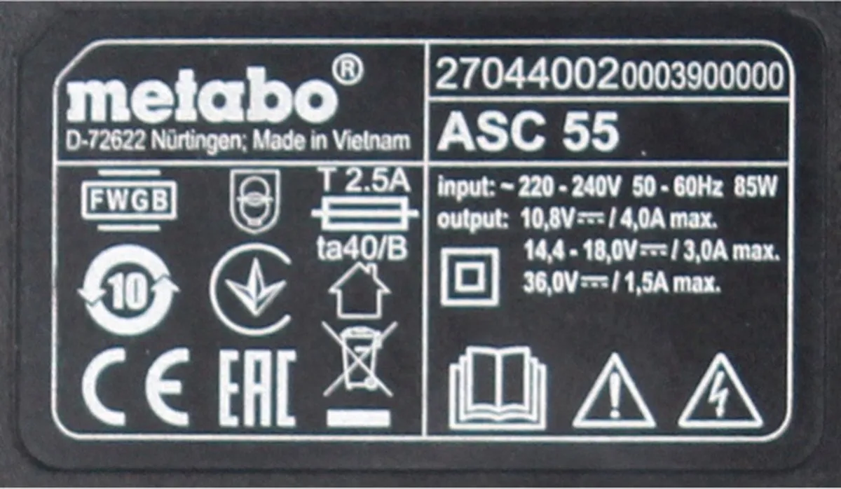 Metabo ASC 30-36V Acculader 627044000 - afbeelding 6 van 6