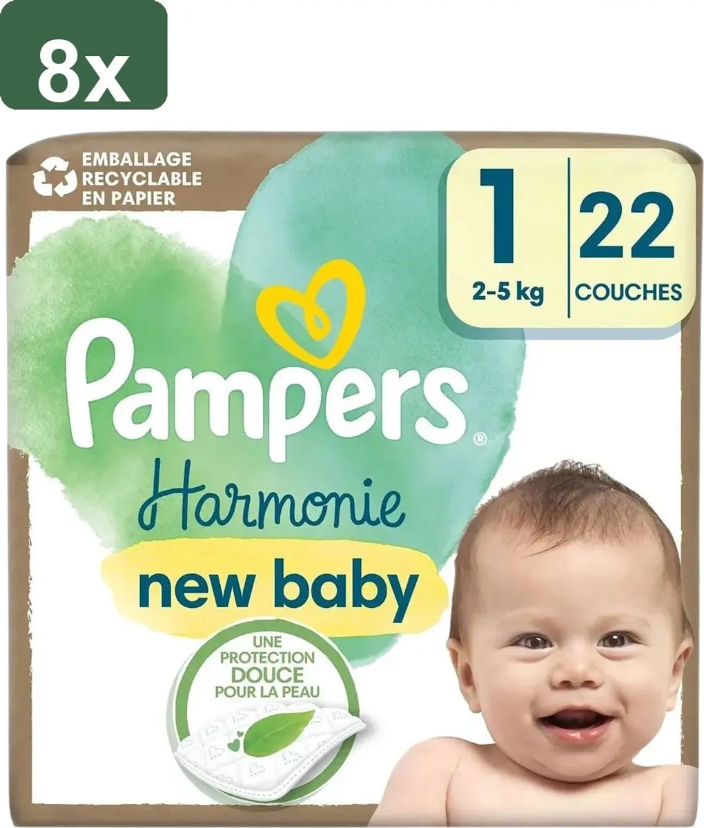 Pampers Harmonie Maat 1 Luierdoos - 176 Stuks