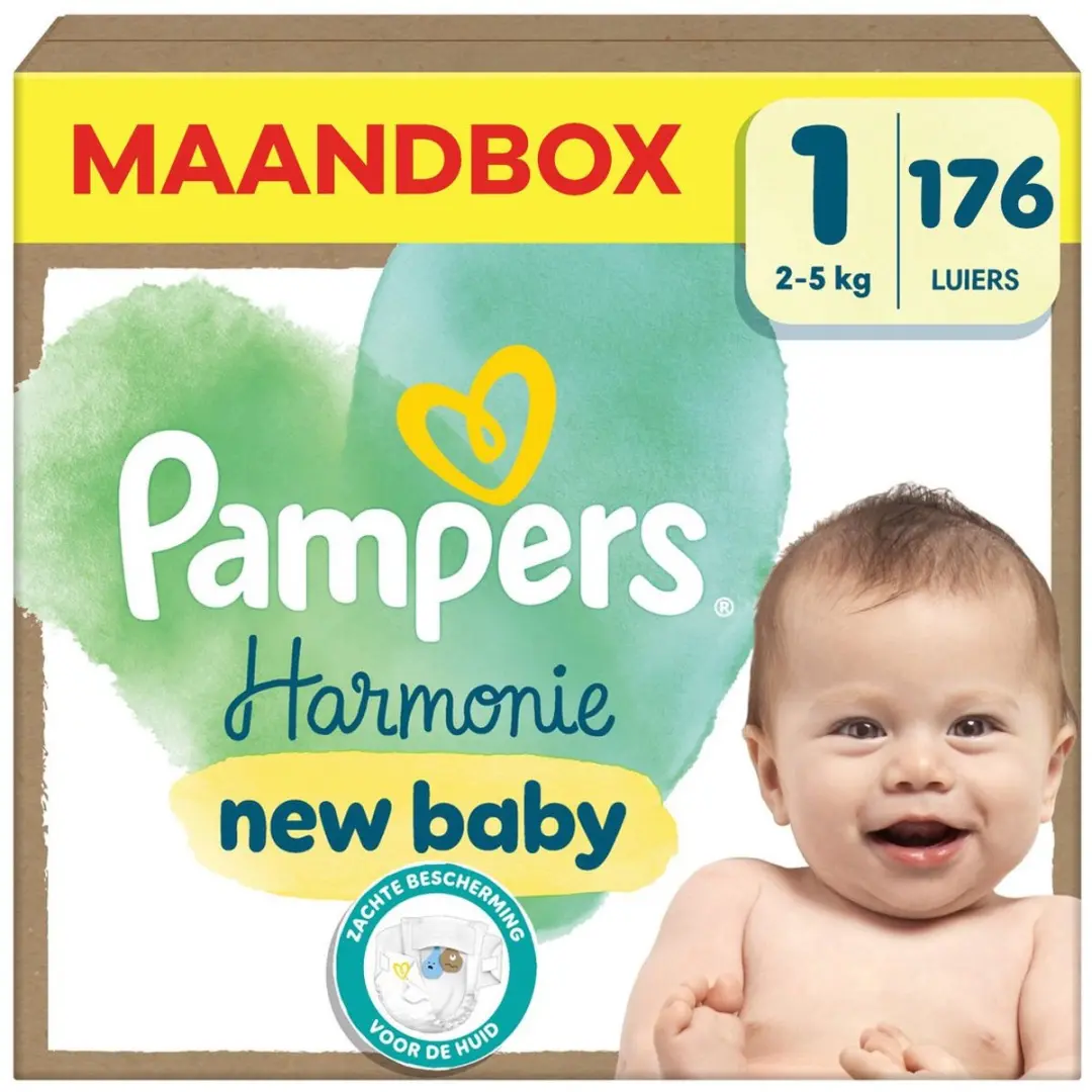 Pampers Harmonie Maat 1 Luierdoos - 176 Stuks