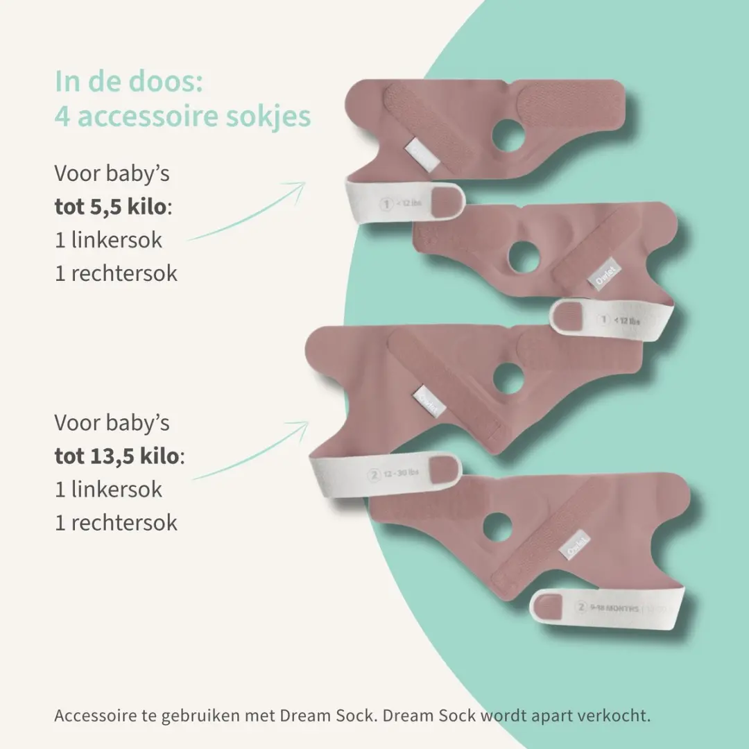 Owlet Stoffen Sokje Dream Sock - 4 Stuks - Dusty Rose