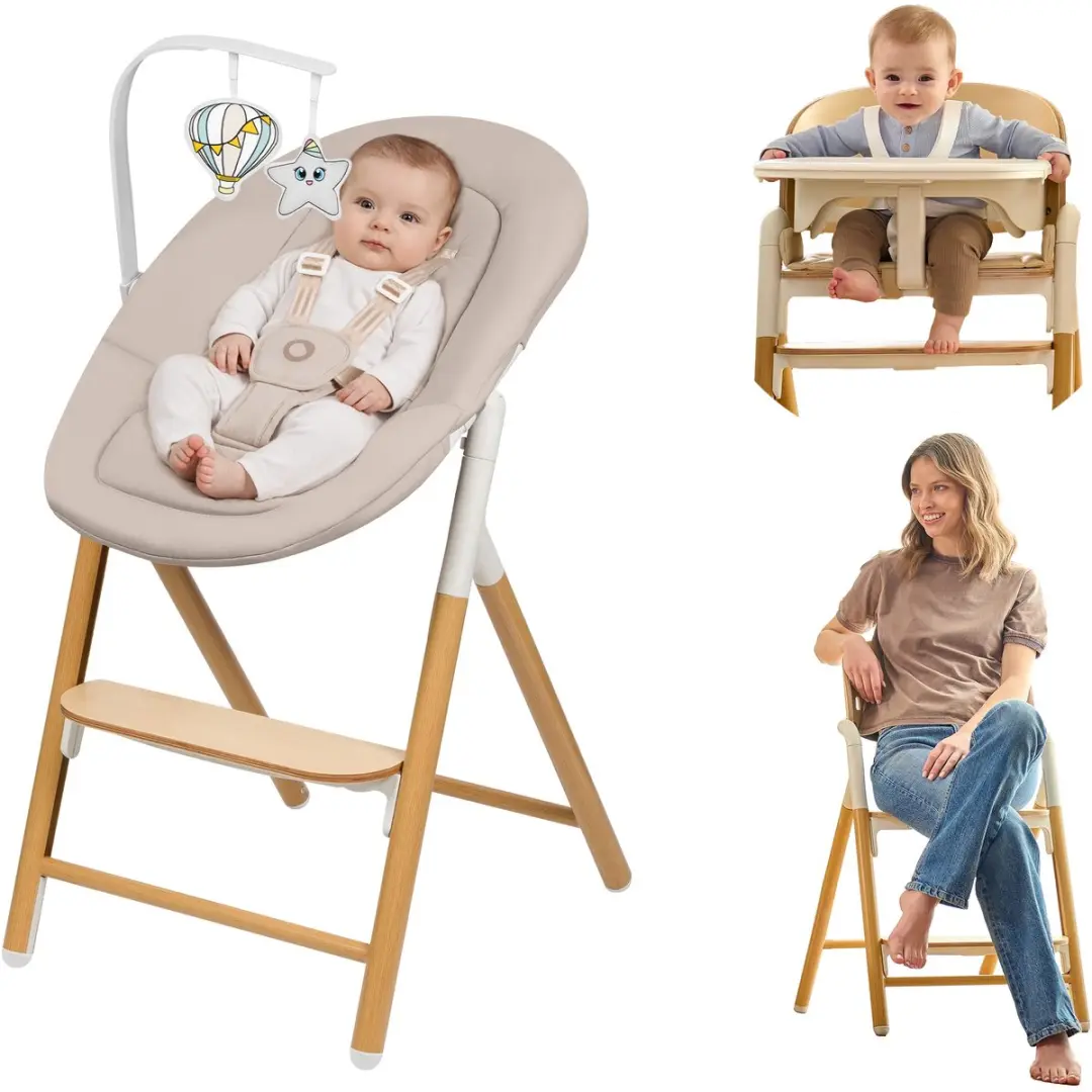 Lionelo Celia Set 4-in-1 Kinderstoel - Premium Beukenhout - Wit