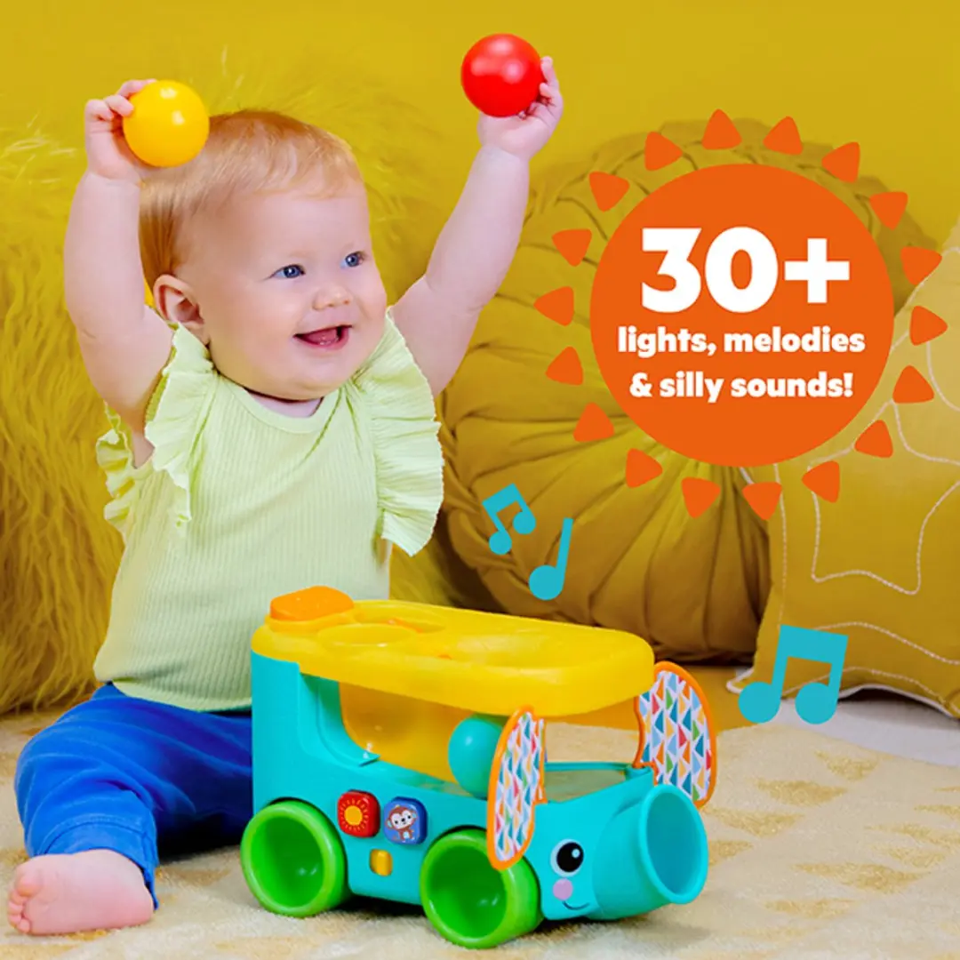 Bright Starts Safari Bus Met Ballen Multicolor - 3x AAA