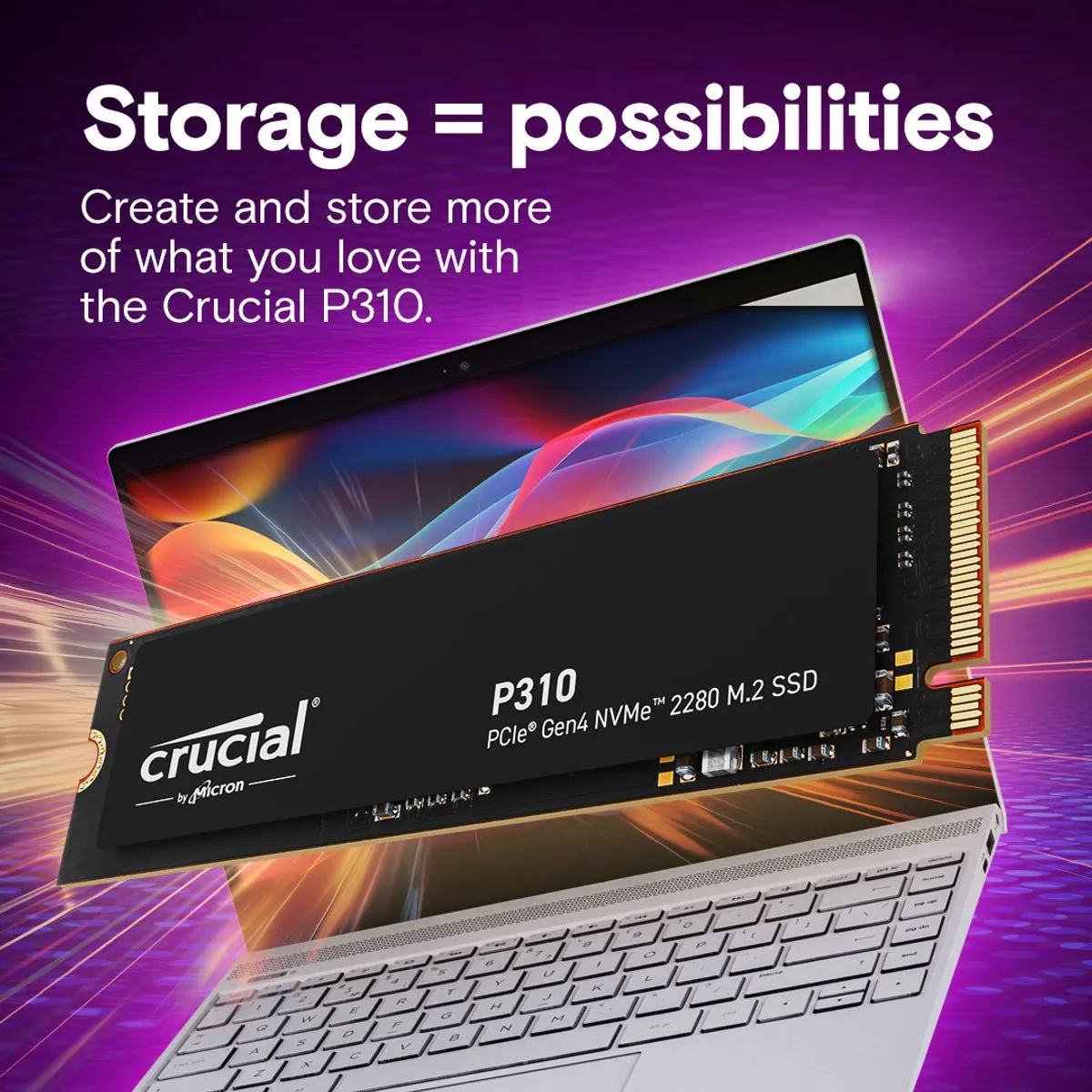 Crucial P310 CT500P310SSD8 SSD M.2 2280 500GB - Zwart