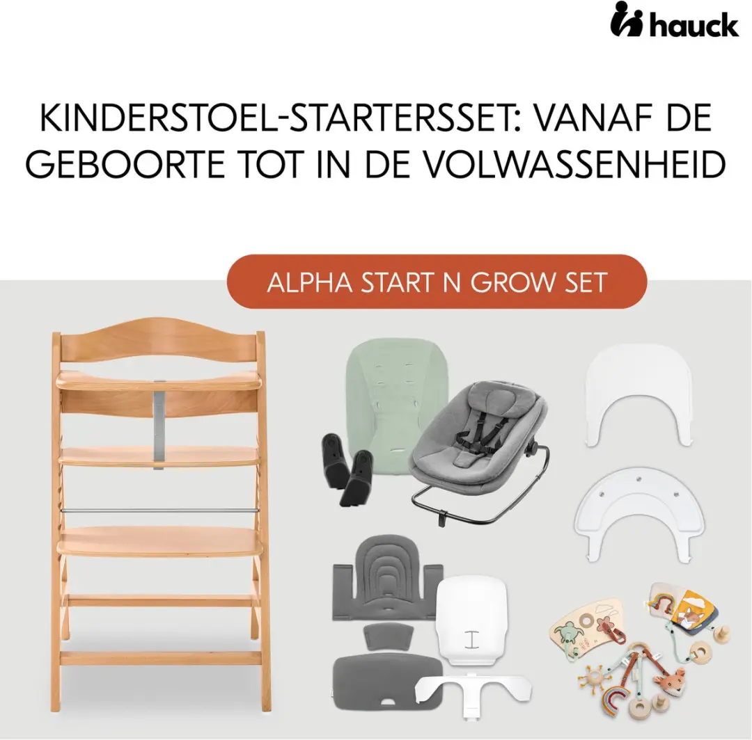 Hauck Alpha Start N Grow Set Kinderstoel - Natural Dark Grey