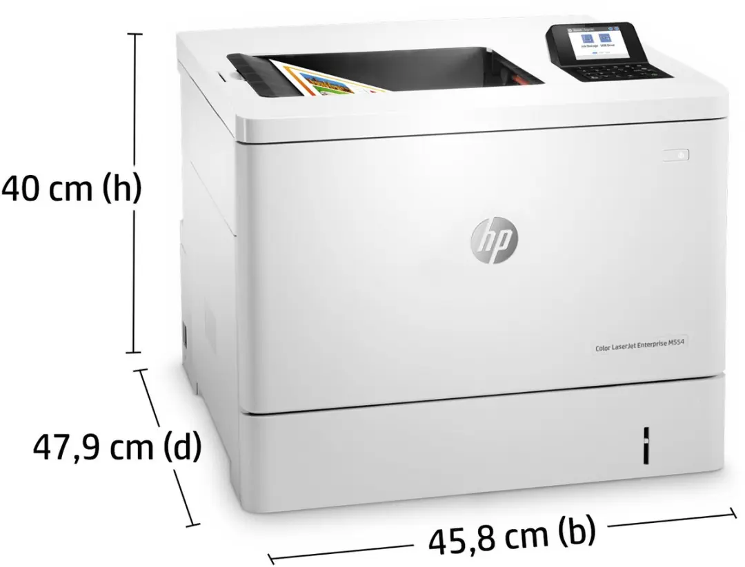 HP Color LaserJet Enterprise M554dn Printer - 25 ppm - 650 Vel - Wit