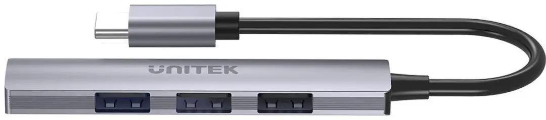 Unitek USB-C Adapter Splitter 1x USB-A 5Gbps - 3x USB - Zilver