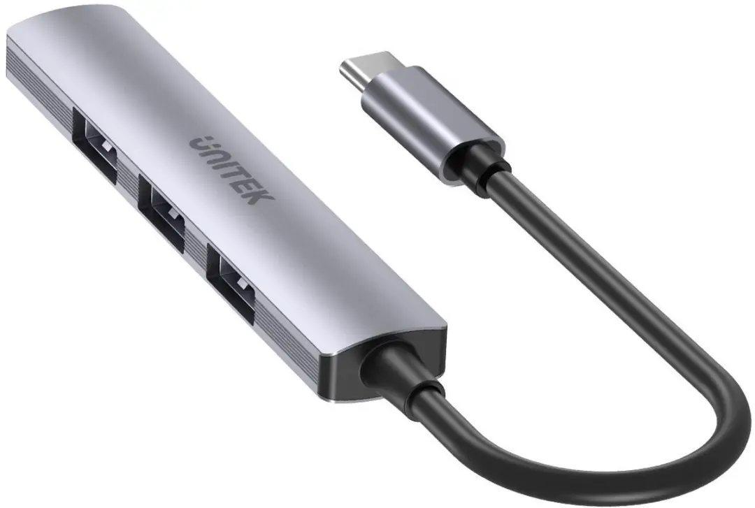 Unitek USB-C Adapter Splitter 1x USB-A 5Gbps - 3x USB - Zilver