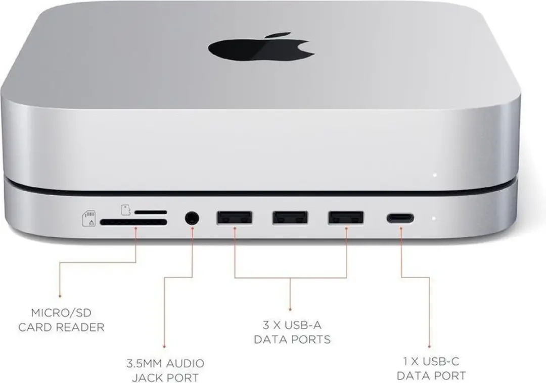 Satechi SAT09939 Aluminum Mac Mini Stand Hub - Zilver