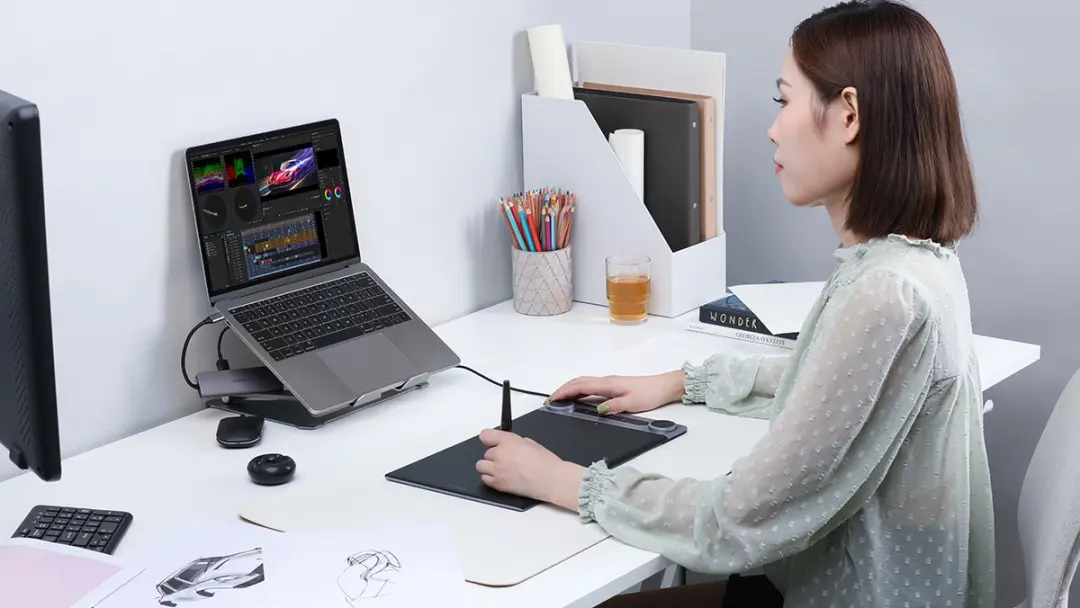 Huion Inspiroy Dial 2 Pen Tablet - 8.5 inch - Zwart