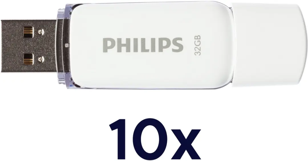 Philips USB Stick 2.0 FM32FD70B/P10 - 32GB - Wit - 10 Stuks