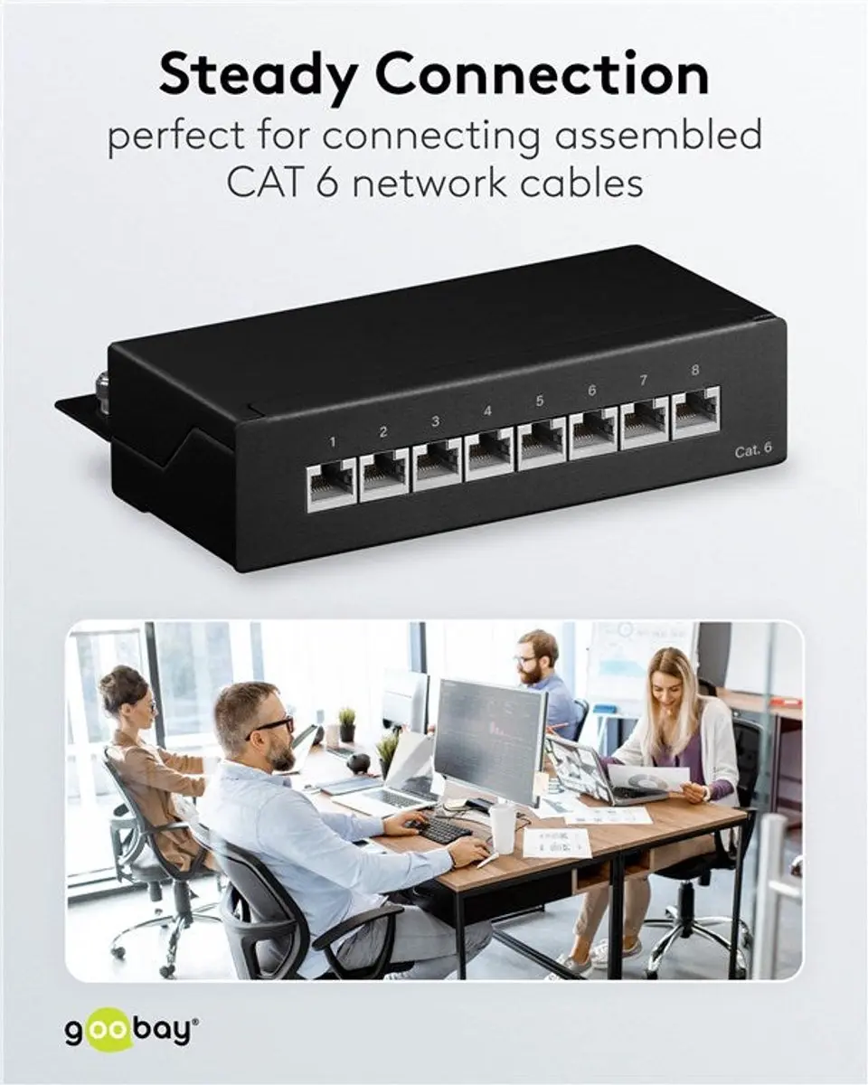 Goobay Patch Paneel Wit 8 Poorten RJ45