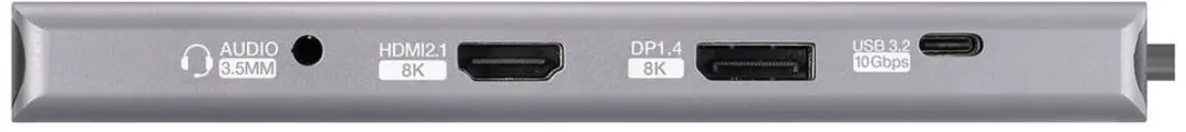 Renkforce RF-6328190 USB-C Dockingstation 10-in-1 - 8K - Aluminiumgrijs