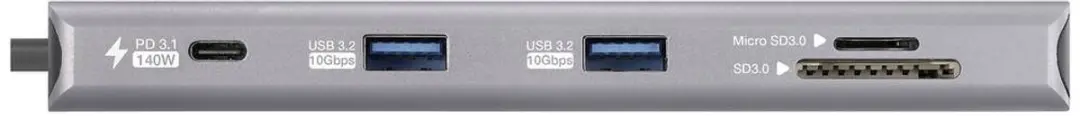 Renkforce RF-6328190 USB-C Dockingstation 10-in-1 - 8K - Aluminiumgrijs
