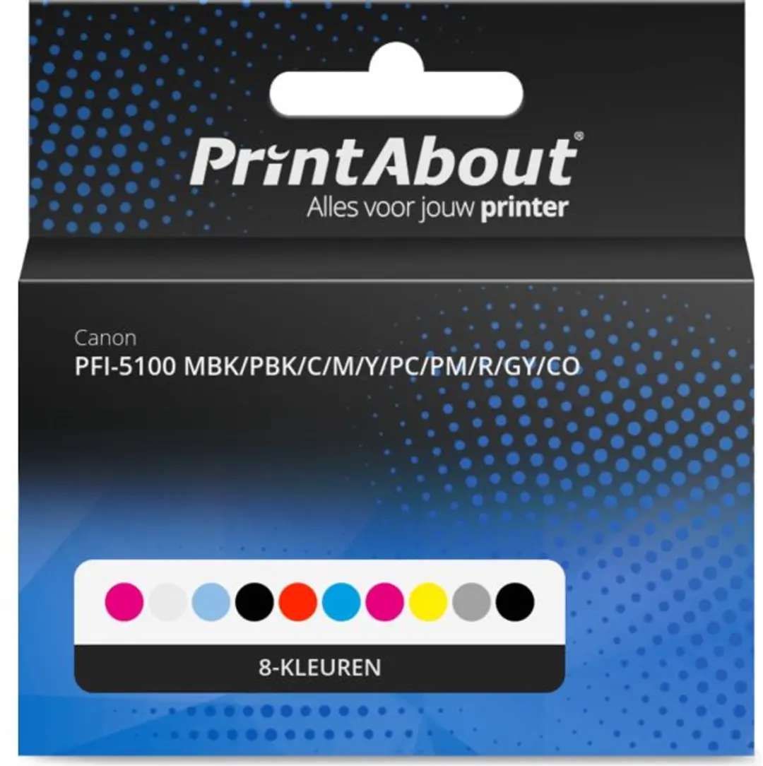 PrintAbout PFI-5100 Inktcartridge 8-kleuren Multipack