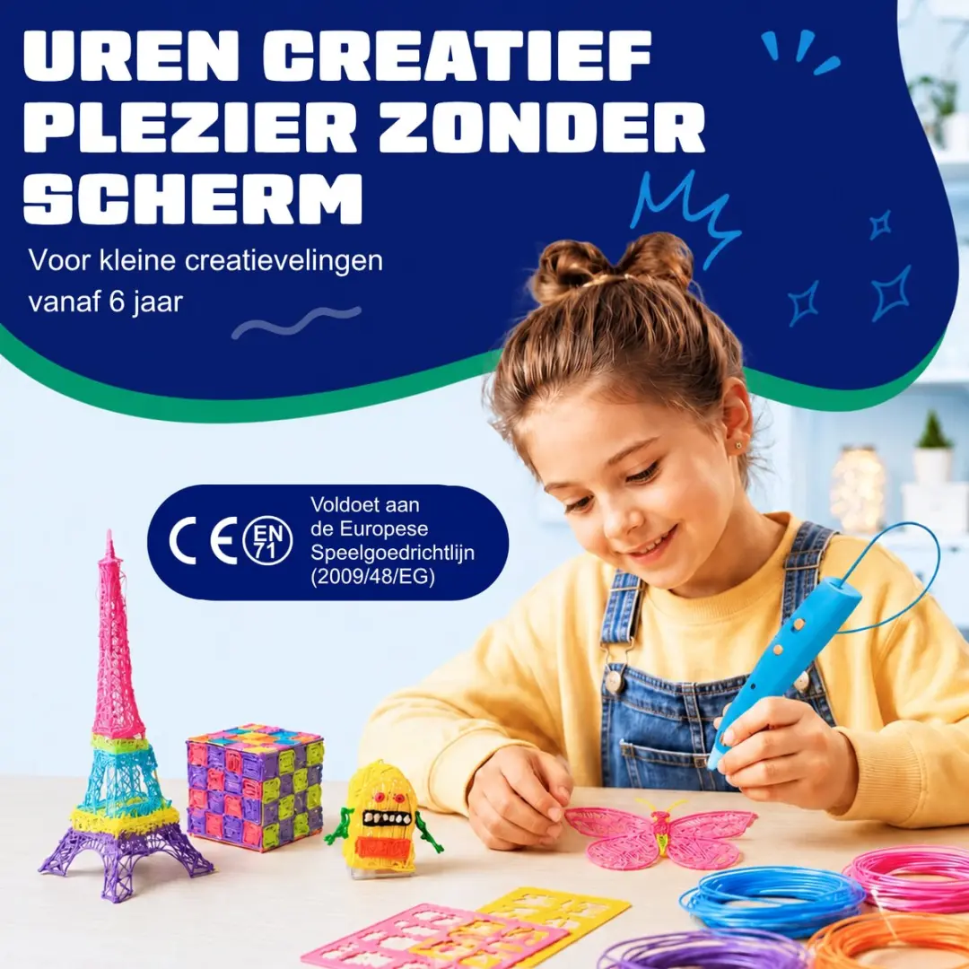 Fits4Kids 3D Pen Starterspakket LP03 - Roze - Draadloos - 60m PCL