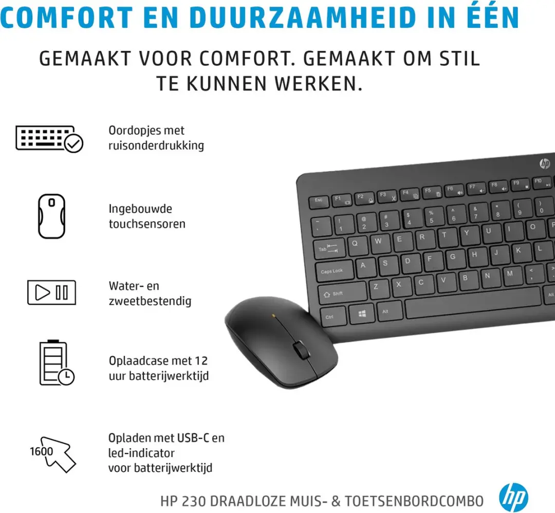 HP 230 Draadloos Toetsenbord & Muis Combo Wit
