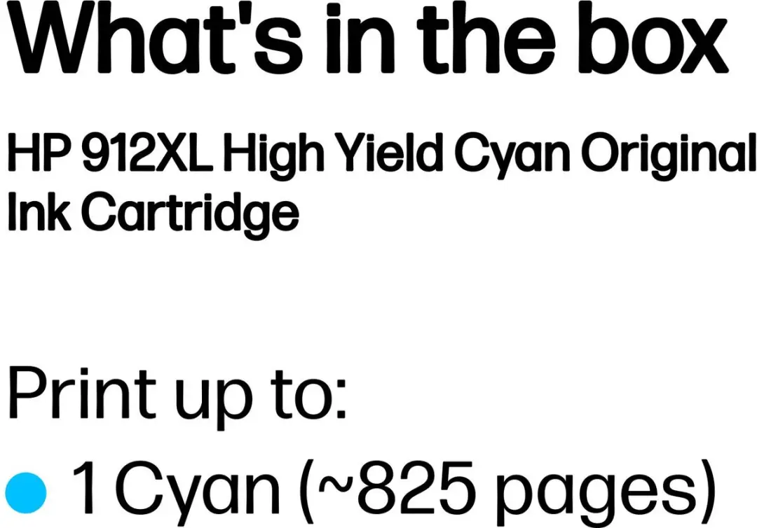 HP 912XL Cyaan Inktcartridge 3YL81AE