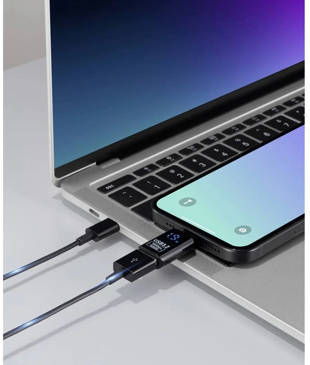 Renkforce RF-6826696 USB-C naar USB-A Adapter - PD36W - 10 Gbps - Zwart
